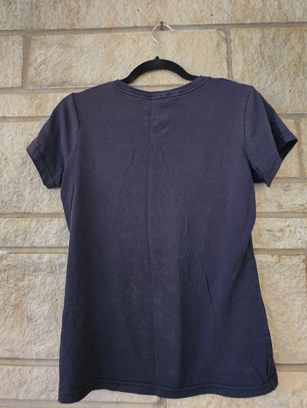 Nike Women's Dri-FIT V-Neck Short Sleeve Tee - Black with White Swoosh - Picture 3 of 5